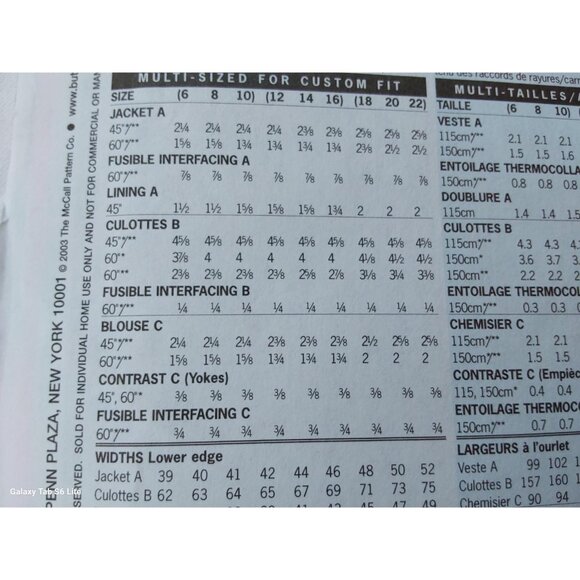 Butterick sewing pattern 3836 women's fitted jacket blouse culottes UNCUT - Picture 4 of 8